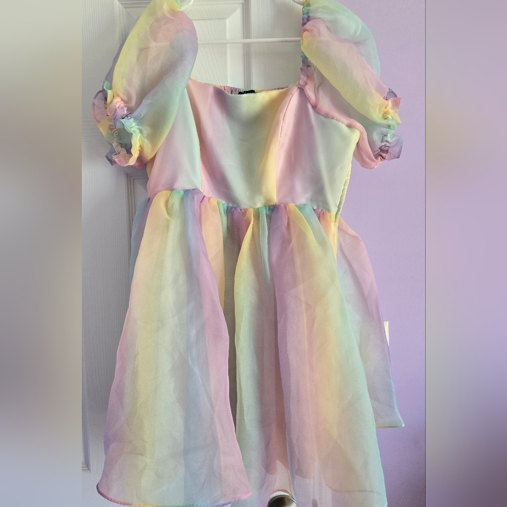 Pastel Rainbow Midi Dress